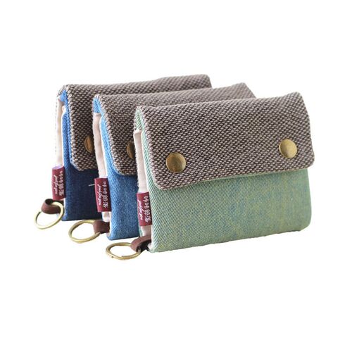 2022 Women Cotton Fabric Short Wallet for Female Large Capac