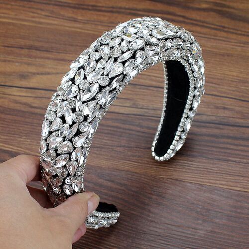 Sparkly Full Clear Crystal Gem Headbands Padded Diamante Rhi