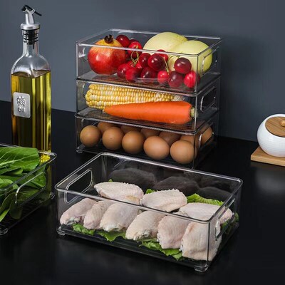 Refrigerator Organizer Bin Stackable Food Fridge Storage Box