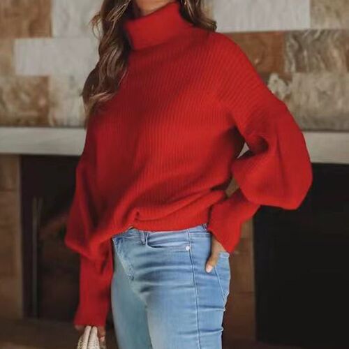 2023 autumn and winter new turtleneck sweater solid color