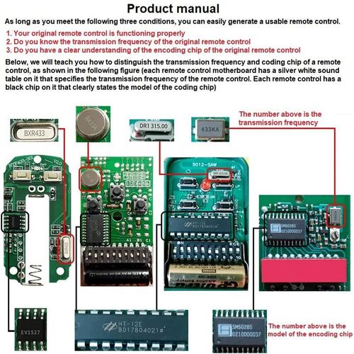 433MHz Auto Copy Remote Control Electric Garage Door Opener