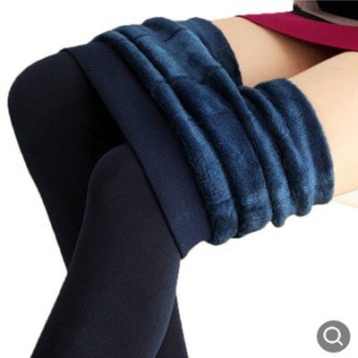 Fleece-lined Padded Pearl Velvet Leggings Womens Slim Pants