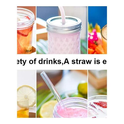 Big Extra Wide Straw Smoothie Glass Straws Reusable Long Dri