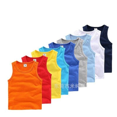 Childrens I-shaped Vest Cotton Casual Bottoming Shirt Sweat
