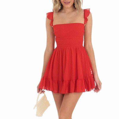 hot white straps neck skirt suspender backless girl short