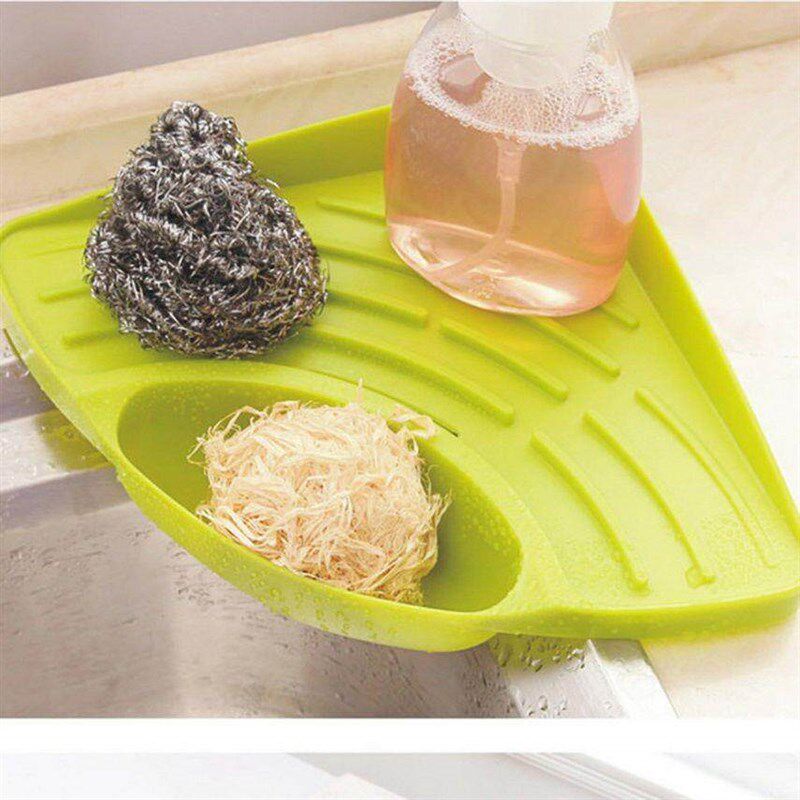 Kitchen Sink Triangle Drain Rack with Suction Cups, Vegetabl