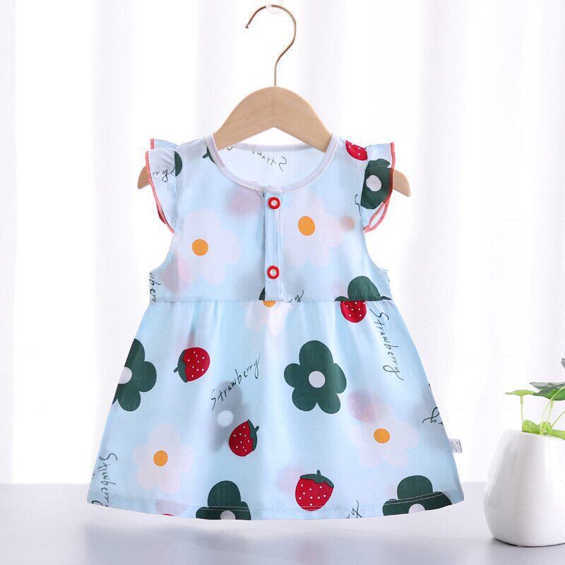 Girls Summer Dress Thin Cotton Silk Dress Girls Dress Chil图片