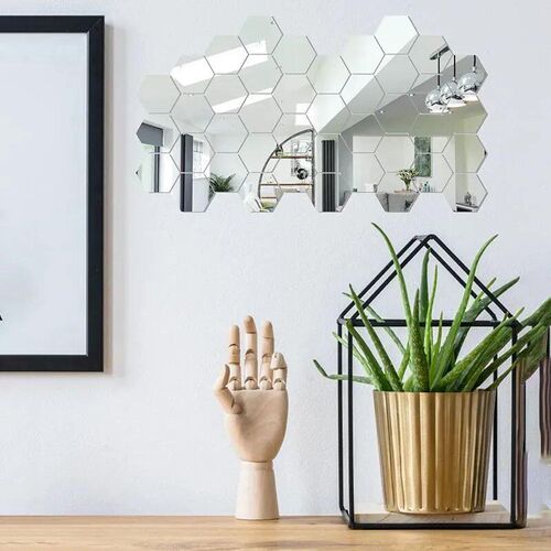45pcs Mirror Wall er, Hexagon Wall Art er, DIY Household Dec