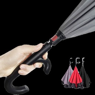 雨景反向自动雨伞大号长柄层男士折叠伞加大加厚加固专用抗风伞