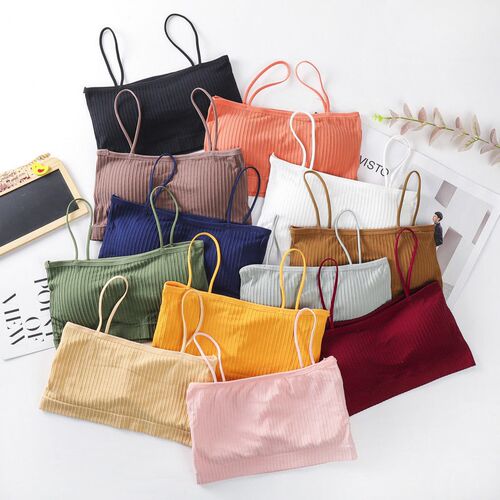 Women Cotton Underwear Tube Top Bra Ladies Thread Bra Comfor