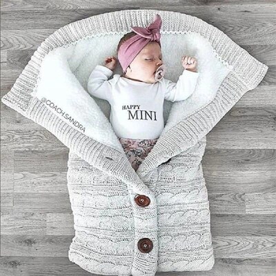Newborn Baby Winter Warm Sleeping Bag Infant Button Knit Swa