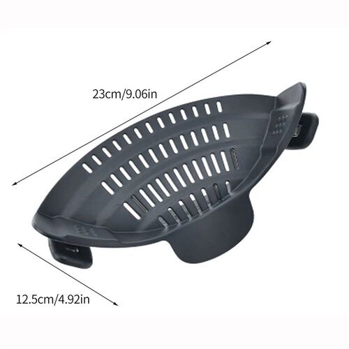 Silicone Kitchen Strainer Clip On Pots and Pans Drain Rack P