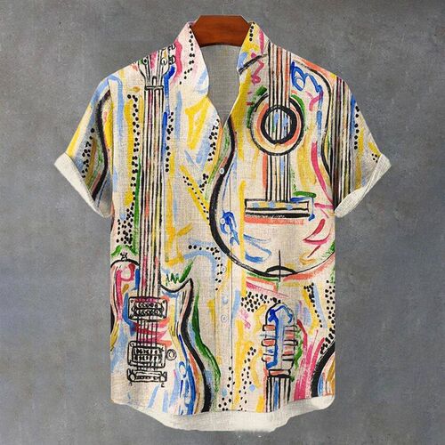 Imagining an exaggerated Hawaiian shirt with tropical