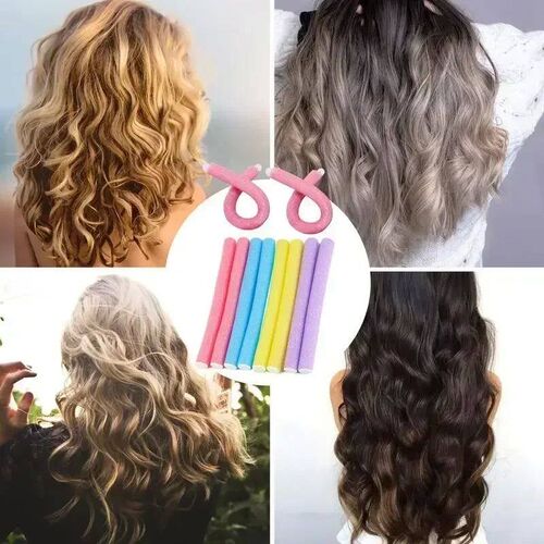 10pcs Heatless Hair Curler No Heat Hair Rollers Soft Curls C