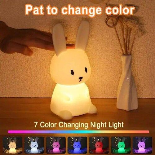 Animal Night Light Silicone Lamp Cute Rabbit Lamp Bunny