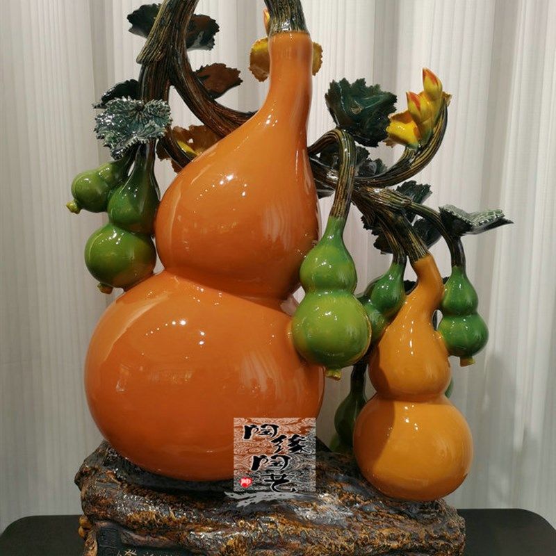 陶瓷工艺品 石湾公仔 招财葫芦 福临门,家居饰品,桌面摆件,淘宝优惠券,粉丝福利购,淘宝优惠卷