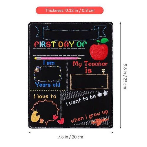 First Day School Chalkboard Printing Black Student Color