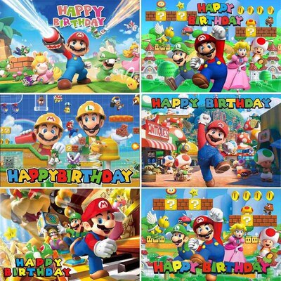 Mario Big Movie Birthday Banner Mario Birthday Background