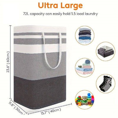 75L Large Laundry Hamper with Handles Dirty Laundry Basket