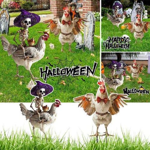Halloween Metal Iron Ground Plug Outdoor Garden Courtyard