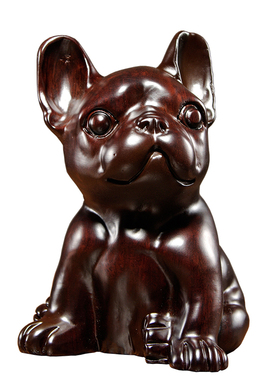 黑檀木雕狗摆件实木十二生肖狗家居客厅书房桌面装饰红木工艺礼品