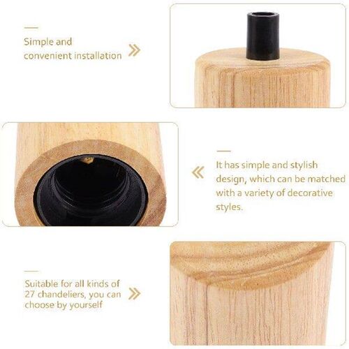 E27 Socket Wooden Lamp Holder Chandelier Light Bulb Adapter