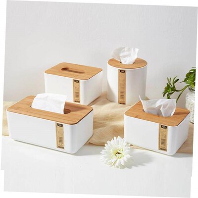 bamboo wooden tissue box japanese creative tray living ro