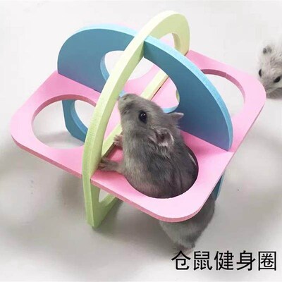Wooden Hamster Play Bride Toys Rainbow Seesaw Activity Cae