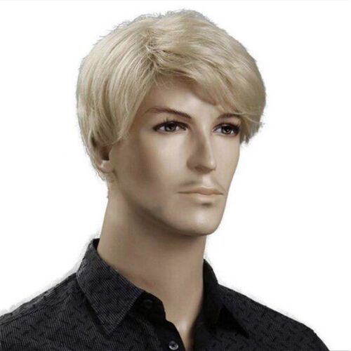Mens Hair Edges With Slanted Bangs Beige Short Mens Hair F