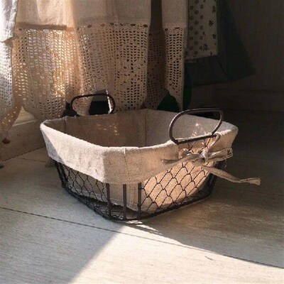 Metal Art Storage Baskets Industrial Style Kitchen Snack