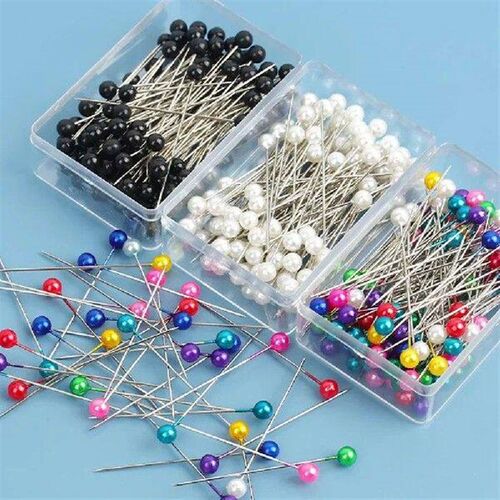 100Pcs Color Round Head Sewing Pins 38mm Glass Ball Heading