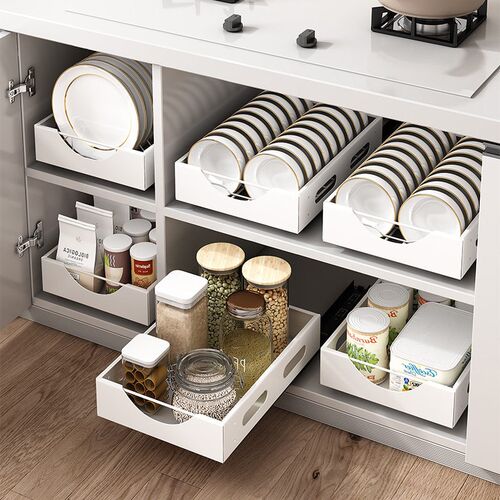 Kitchen Dish Storage Rack Kitchen Cabinet Built-in Pull-out