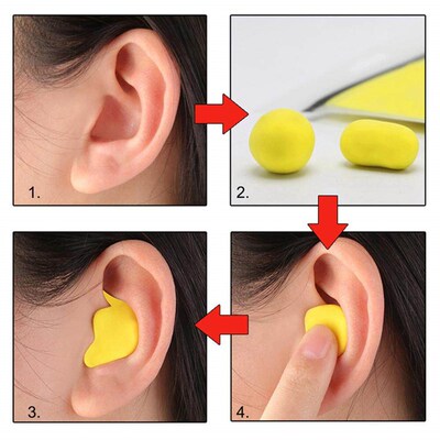 Moldable Shaped 60pcs/set PU Anti-noise Ear Plugs Noise Redu