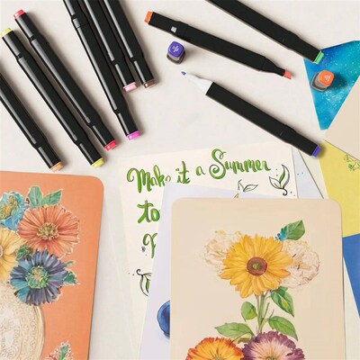 Colors Alcohol Drawing Markers Dual Tip Permanent Sketch Mar