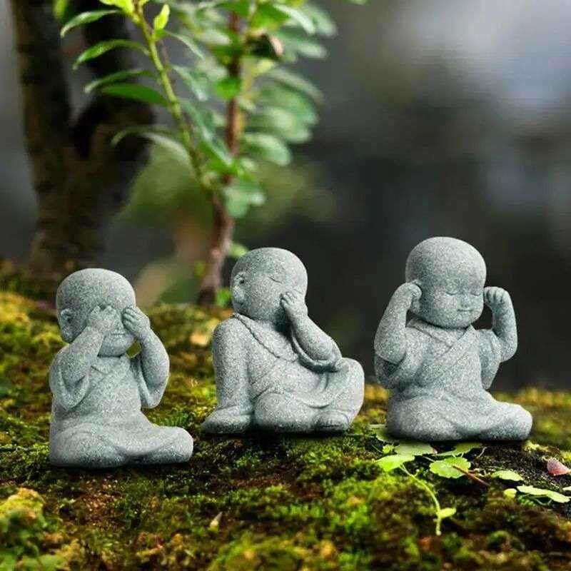 Little Monk Figurine Mini Monk Statue Cute Buddha Monk Statu图片