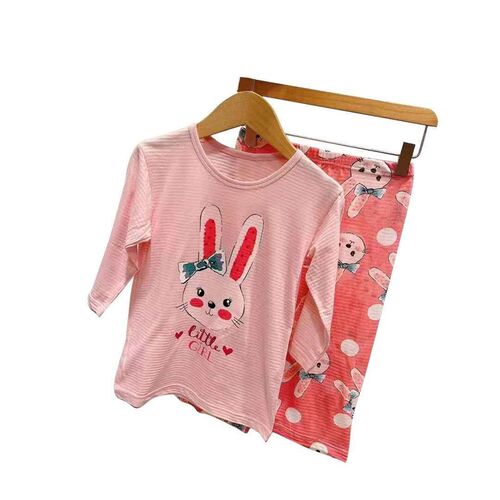 Childrens Slub Cotton Air-conditioning Suit for Boys and Gi