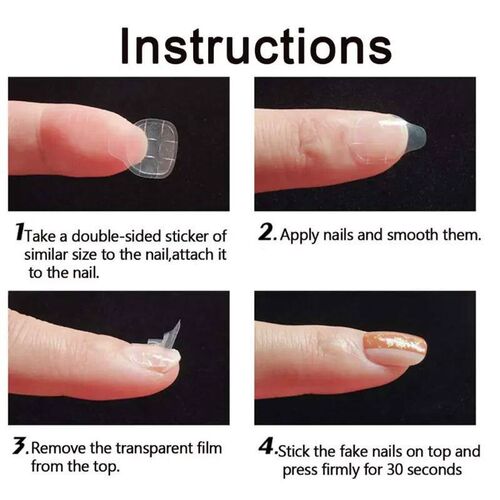 600PCS Double Sided Glue Nail er Adhesive Tabs Waterproof Br