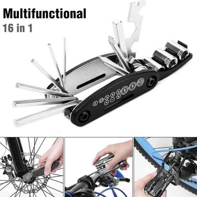 16 in 1 Bike Multitool Portable Multi-Functional Tools Emerg