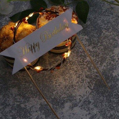 LED Luminous Birthday Wedding Decor Dessert Cupcake Topper