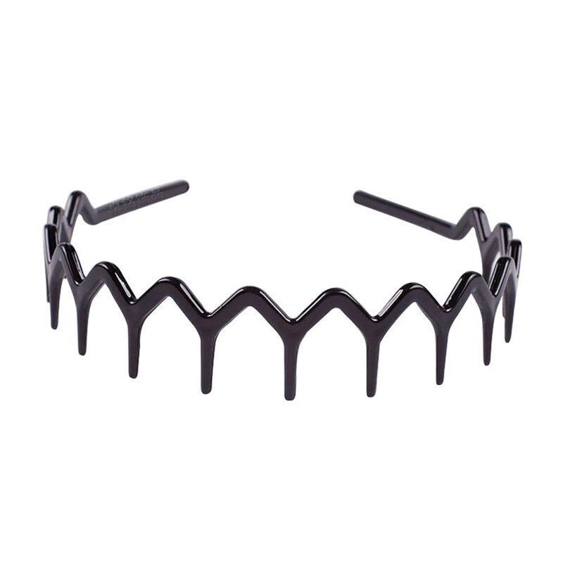 New Headband Hair Comb Zigzag Band Notched Headband Woman Ma - 实物图
