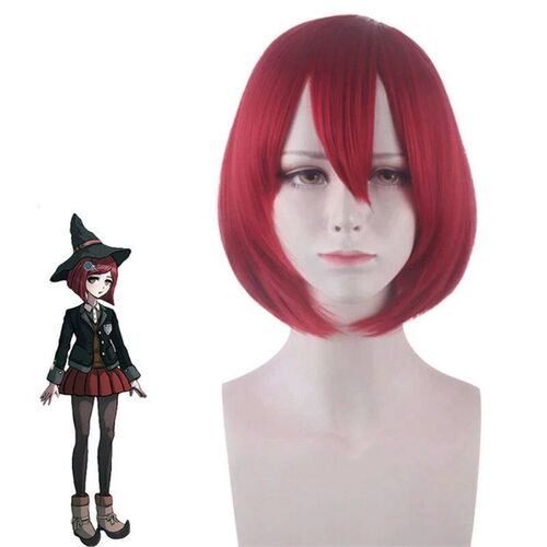 Mikan Tsumiki Black Purple Long Straight Wig Danganronpa:
