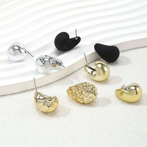 4Pair/Set Vintage Glossy Thick Acrylic Water Drop Stud Earri