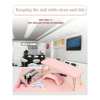 1/2pcs Pink Nail Art Table Mat Portable Foldable Nail Art Ar