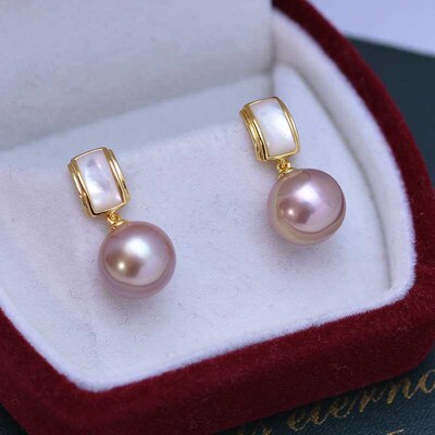 Freshwater 0-mm White Round Strong Light Fine Flaw Pearl Ear