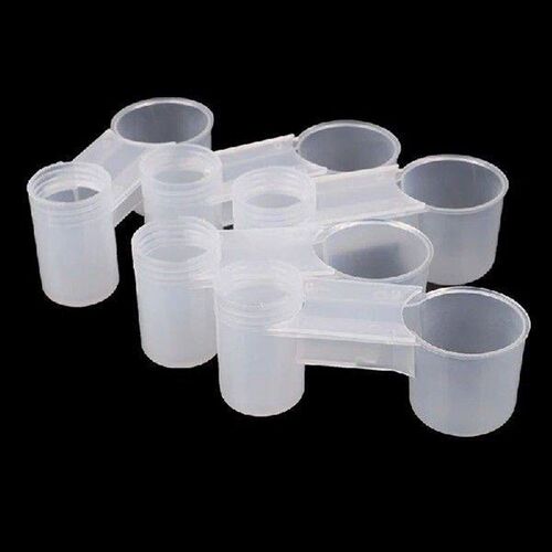 5Pcs Plastic Bird Feeder Clear Water Bottle Drinker Cup for