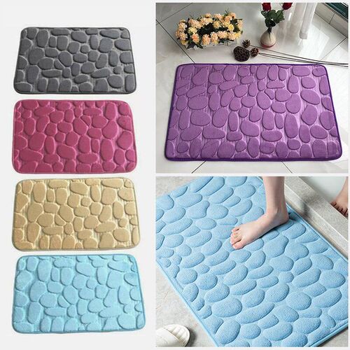 Home Bathroom Mat Non-slip Pebble Carpets Absorbent  Lavator