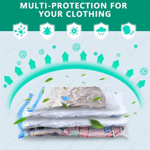 1-24Pc Reuable Vacuum Storage Sealing Bag with Hand Pump Cle
