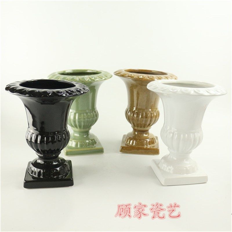 方底浮雕黑白绿色古铜陶瓷奖杯花瓶花插花器家居工艺装饰摆件,家居饰品,花瓶,淘宝优惠券,粉丝福利购,淘宝优惠卷