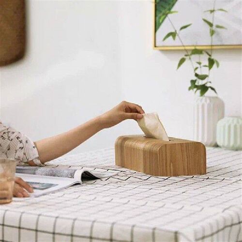 Living Room Tissue Box Walnut Wood Tissue Case  Napkin