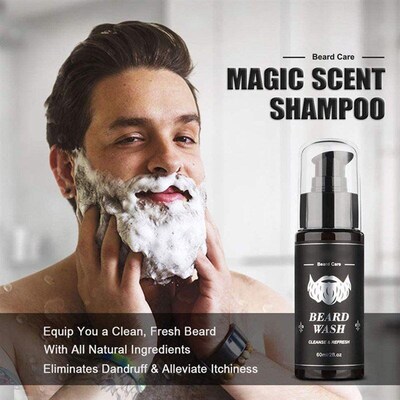 9Pcs/Set Beard Growth Kit Wash Conditioner Growth Balm Softe